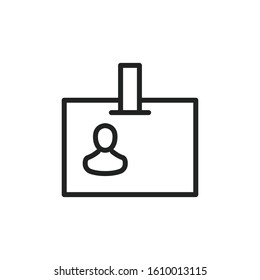 Simple personal card line icon. Stroke pictogram. Vector illustration isolated on a white background. Premium quality symbol. Vector sign for mobile app and web sites.