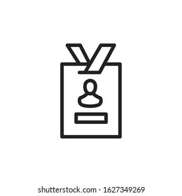 Simple personal card line icon. Stroke pictogram. Vector illustration isolated on a white background. Premium quality symbol. Vector sign for mobile app and web sites.