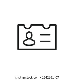 Simple personal card line icon. Stroke pictogram. Vector illustration isolated on a white background. Premium quality symbol. Vector sign for mobile app and web sites.