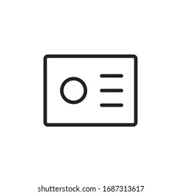 Simple personal card line icon. Stroke pictogram. Vector illustration isolated on a white background. Premium quality symbol. Vector sign for mobile app and web sites.