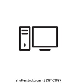 simple personal computer line icon