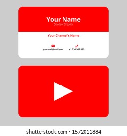 Simple Personal Content Creator Business  Card Design red white