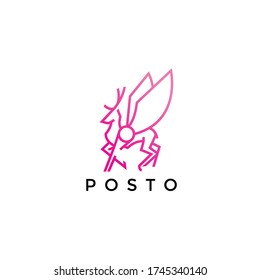 simple peryton logo, modern premium icon, template design