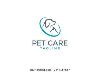 Simple Pet care logo, Pet shop, Pet hospital logo vector.