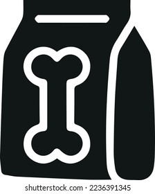 Simple pet food icon. Premium symbol in stroke style. Design of pet food icon. Vector illustration.