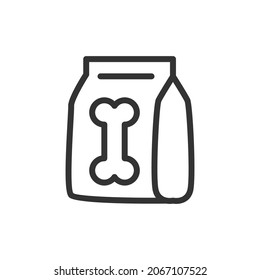 Simple pet food line icon. Premium symbol in stroke style. Design of pet food icon. Vector illustration.
