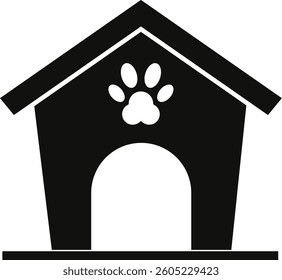 Simple Pet House Icon Flat Vector Illustration on White Background.