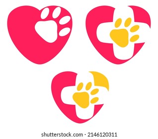 simple pet lovers pet clinic pet medical icon logotype