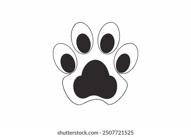 Simple pet paw  vector illustration icon