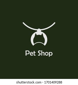 Diseño vectorial del logotipo de la tienda de mascotas simple