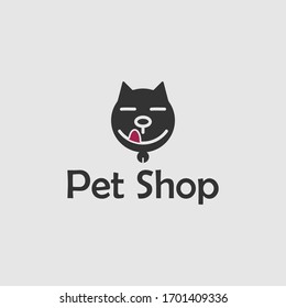 Simple pet shop concept logo icon vector design