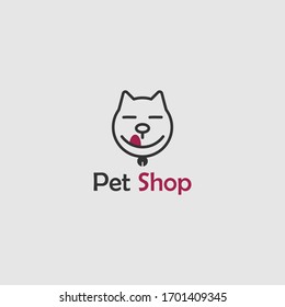 Diseño vectorial del logotipo de la tienda de mascotas simple
