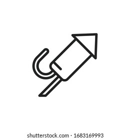 Simple petard line icon. Stroke pictogram. Vector illustration isolated on a white background. Premium quality symbol. Vector sign for mobile app and web sites.