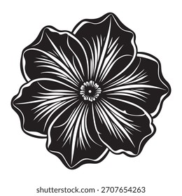 Simples petúnia flor contorno vetor ícone