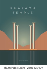 Simple Pharaohs temple design, Ancient Egyptian, civilization, vector