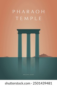 Simple Pharaohs temple design, Ancient Egyptian, civilization, vector