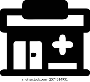 Simple Pharmacy Store Silhouette Vector Illustration | Medical Store Icon.pharmacy,store,silhouette,vector,illustration,medical,healthcare,drugstore,medicine,clinic,shop,hospital,logo,icon,graphic,des