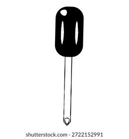 Ilustração de chave de fenda Phillips simples em preto