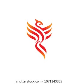 simple phoenix bird logo vector