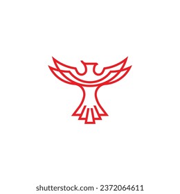 Einfache Phoenix Line Art Monoline Logo-Vorlage
