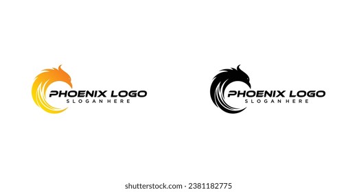 Simple phoenix logo design with modern concept| premium vector