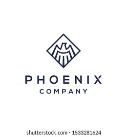 simple phoenix logo design vector