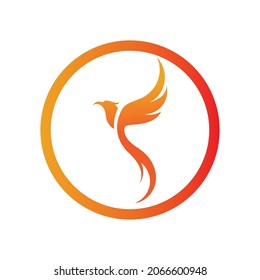 simple Phoenix logo design vector illustration