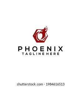 Simple phoenix logo template vector