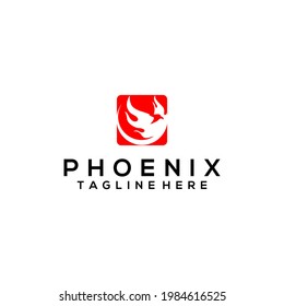 Simple phoenix logo template vector