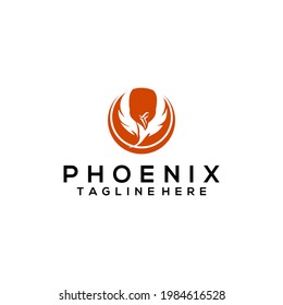 Simple phoenix logo template vector