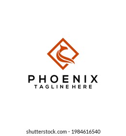Simple phoenix logo template vector