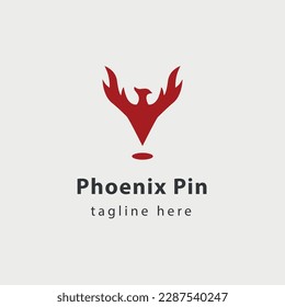 simple phoenix pin logo design