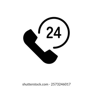 Simple phone and 24 icon illustration vector