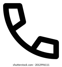 Simple phone black vector icon.