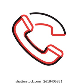simple phone call outline icon on white background
