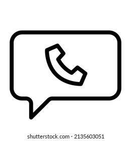 Simple Phone and chat message icon design, vector illustration with line style, best used for banner or web application