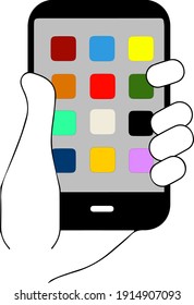 A simple phone in hand vector with plenty of customization opportunity. Brand, alter, or move any piece with ease. Designed as a 
 modern smartphone template, for up to date representation.