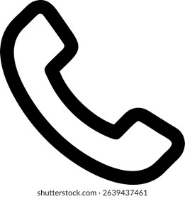 A simple phone icon, depicting a telephone call symbol or contact sign. Suitable for use in user interfaces and graphic design projects.
