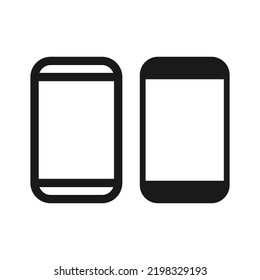 simple phone icon vector with blank screen isolated on white background. eps 10
