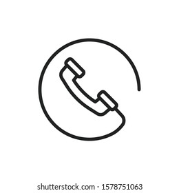 Simple phone line icon. Stroke pictogram. Vector illustration isolated on a white background. Premium quality symbol. Vector sign for mobile app and web sites.