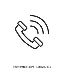 Simple phone line icon. Stroke pictogram. Vector illustration isolated on a white background. Premium quality symbol. Vector sign for mobile app and web sites.