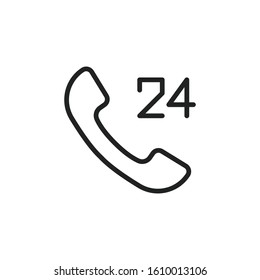 Simple phone line icon. Stroke pictogram. Vector illustration isolated on a white background. Premium quality symbol. Vector sign for mobile app and web sites.