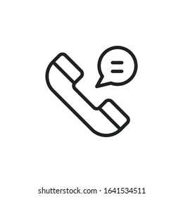 Simple phone line icon. Stroke pictogram. Vector illustration isolated on a white background. Premium quality symbol. Vector sign for mobile app and web sites.