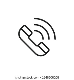 Simple phone line icon. Stroke pictogram. Vector illustration isolated on a white background. Premium quality symbol. Vector sign for mobile app and web sites.