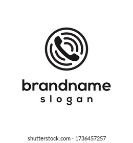 vector de diseño de logotipo de teléfono simple