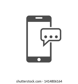 Simple Phone with message icon. Chat sign, Vector