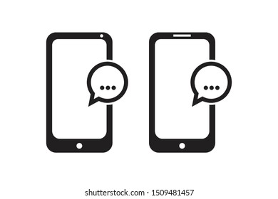 Simple Phone with message icon. Vector illustration