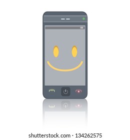 Simple phone on white background.