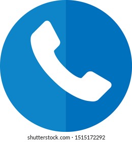 Simple Phone Symbol In Circle. Flat Icon Of Telecommunications. Vector Illustration