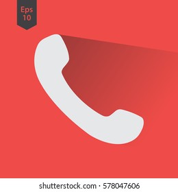Simple Phone Symbol. Flat Icon Of Telecommunications. Vector Illustration